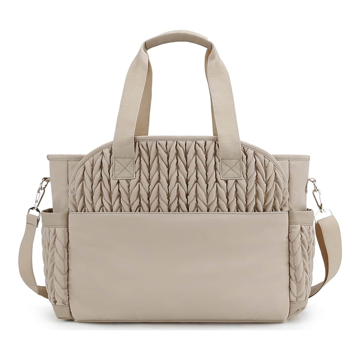 Little Story Beige Nova Tote Bag with Pacifier Pod