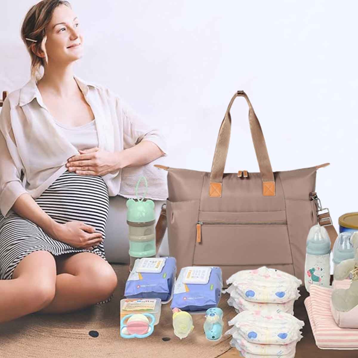 Little Story Beige Zurich Pack & Go Baby Travel Diaper Bag