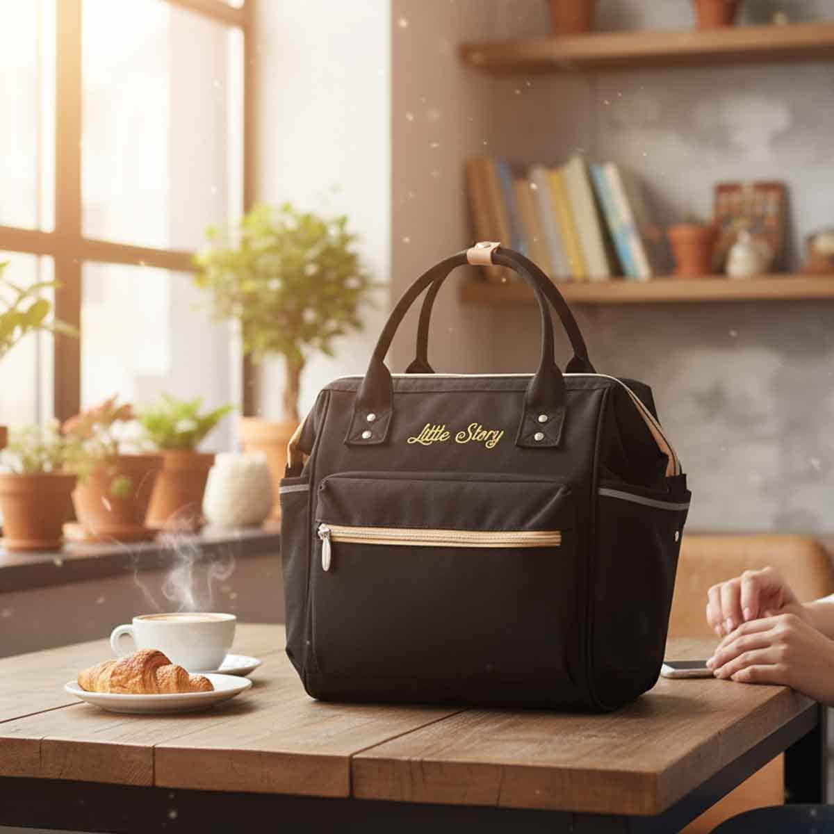 Little Story Black Ace Diaper Bag