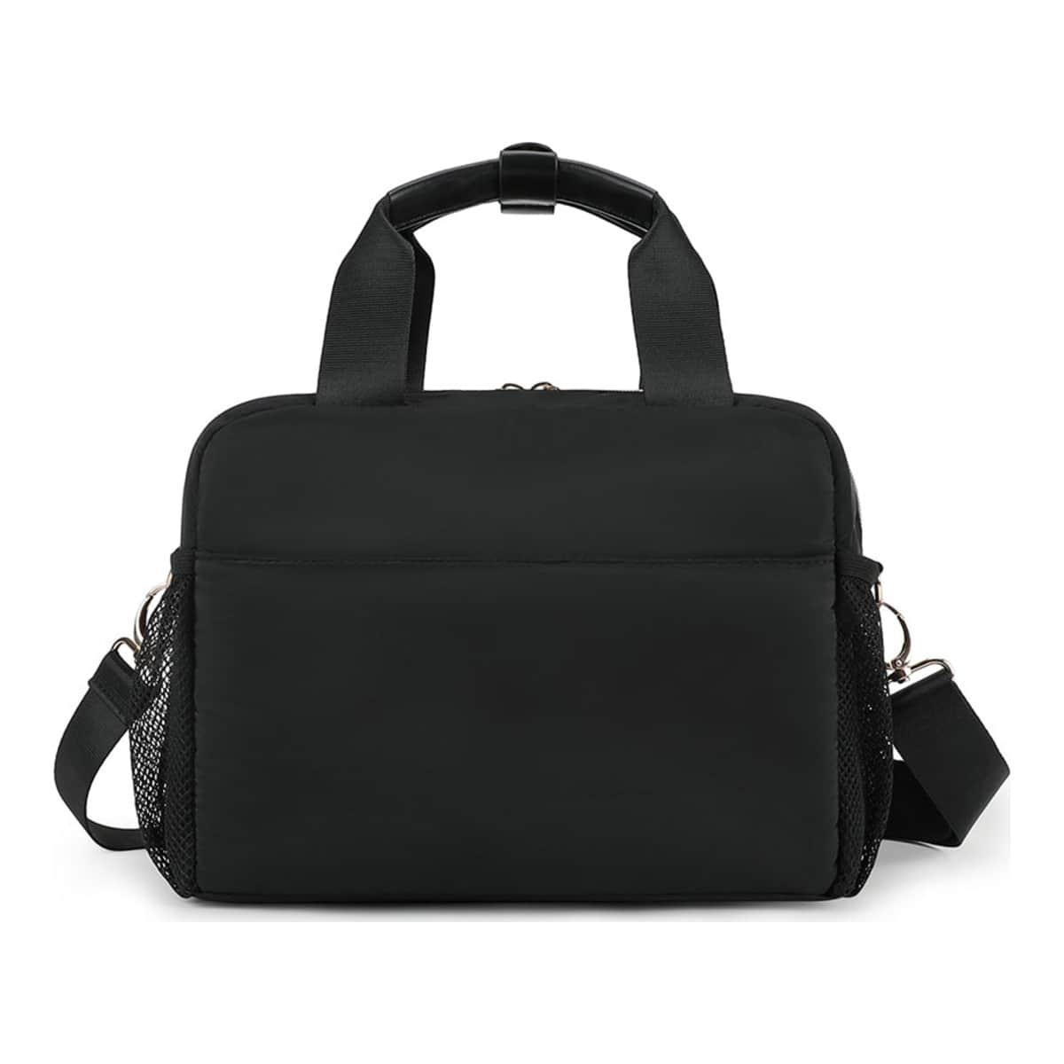 Little Story Black Compact Diaper Bag with Changing Pad & Shoulder Strap