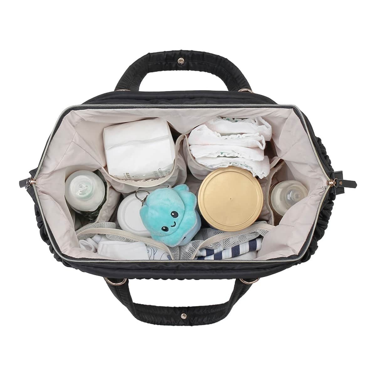 Little Story Black Elva Diaper Bag with Stroller Straps