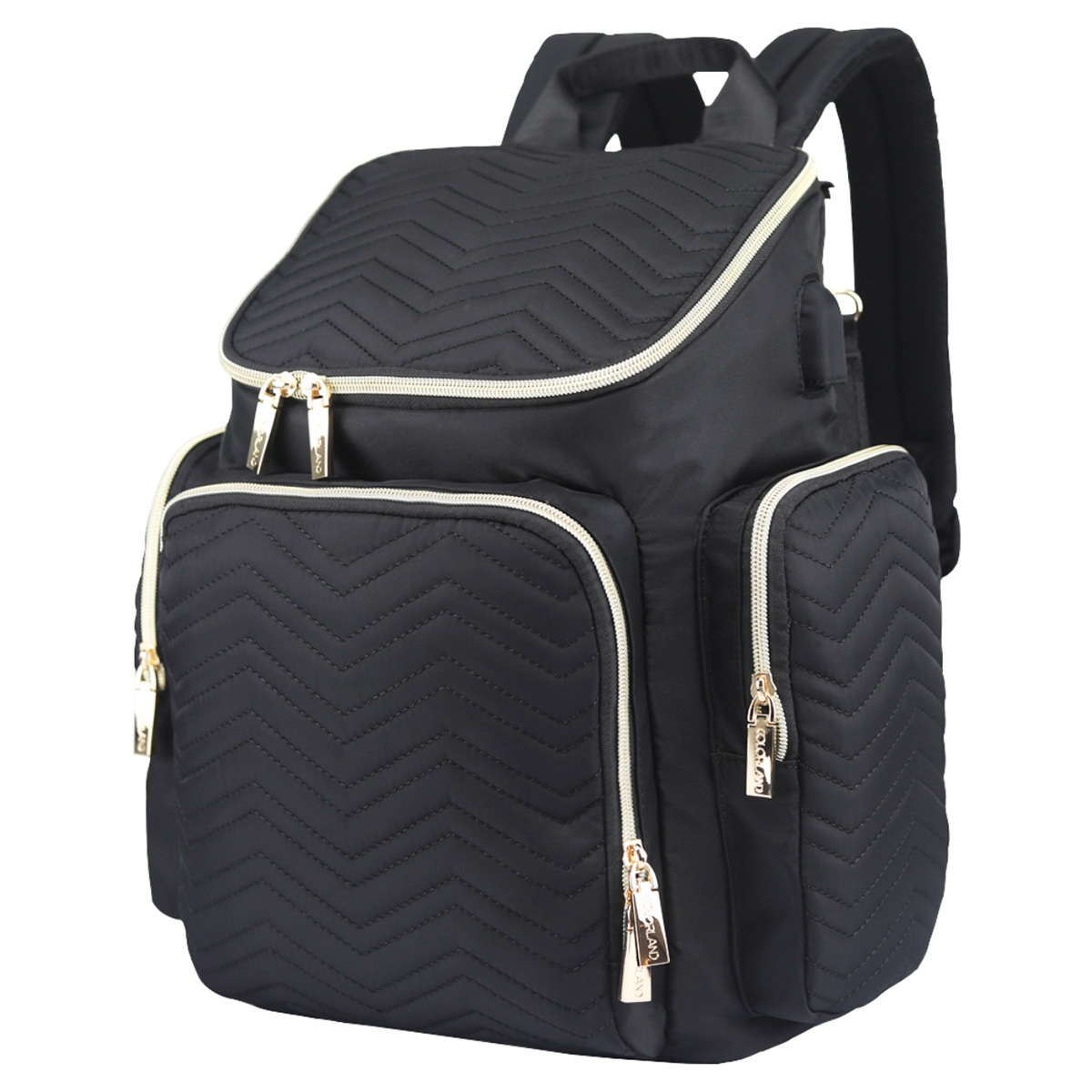 Little Story Black Georgia Diaper Bag with Changing Pad & Stroller Hooks Toddler