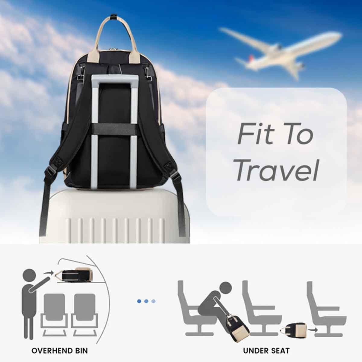 Little Story Black Kenzie Mom Dad Travel Diaper Backpack