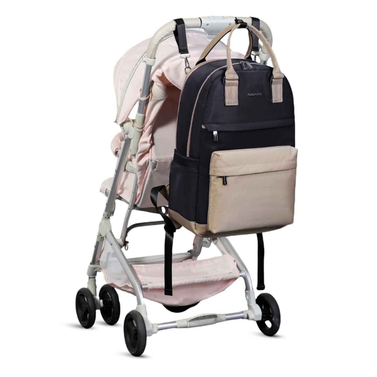 Little Story Black Kenzie Mom Dad Travel Diaper Backpack