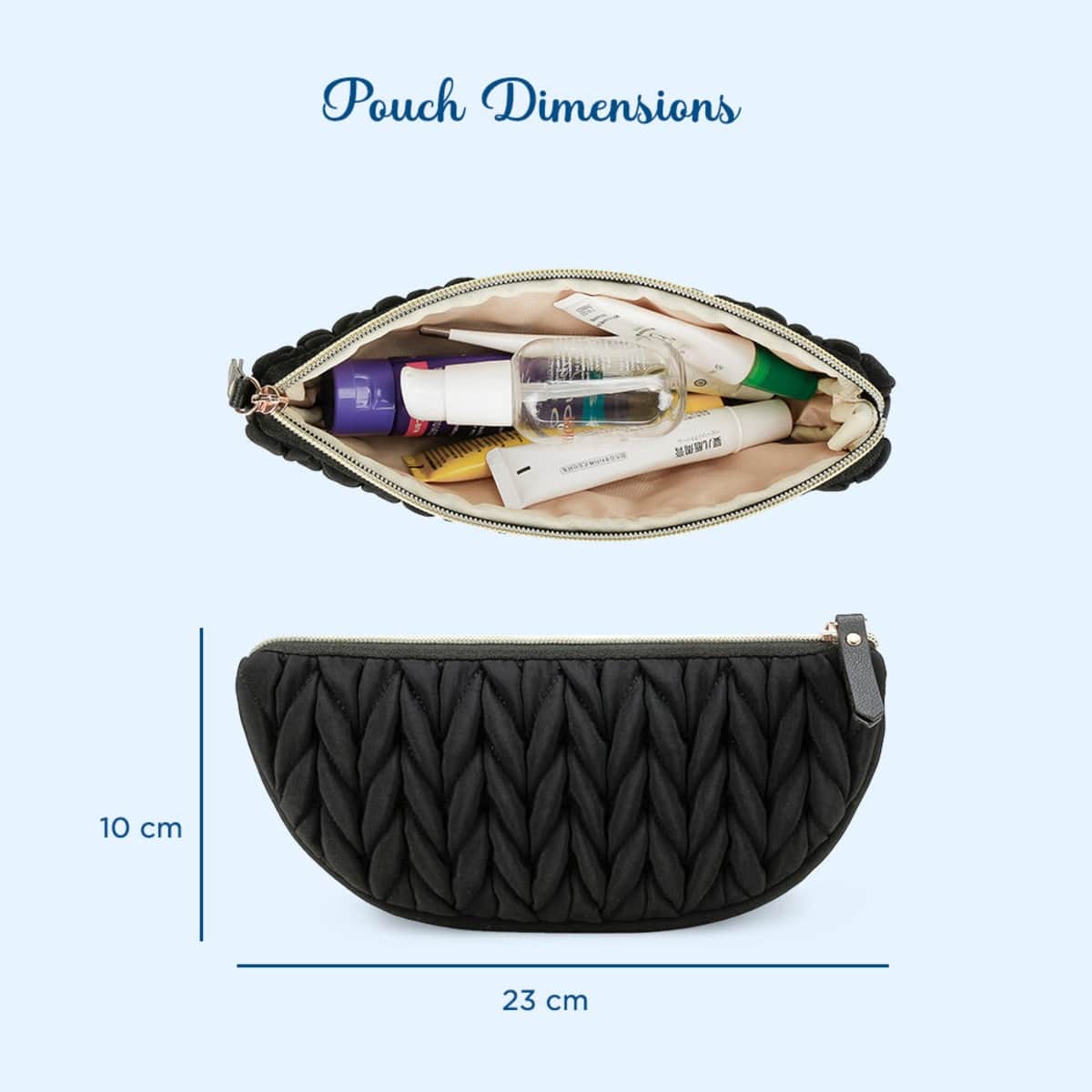 Little Story Black Luxe Knit Diaper Bag with Clutch