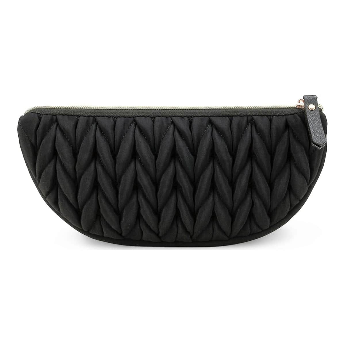 Little Story Black Luxe Knit Diaper Bag with Clutch