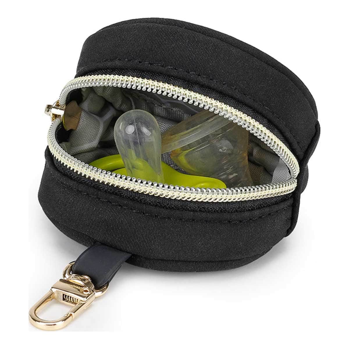 Little Story Black Nova Tote Bag with Pacifier Pod