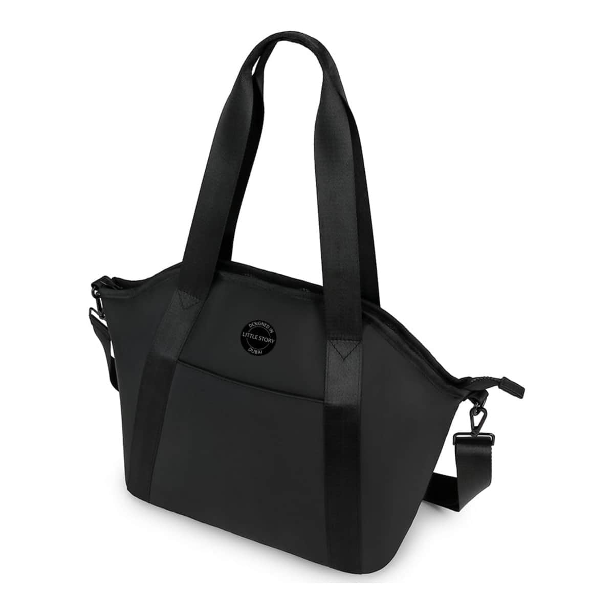 Little Story Black Onyx Diaper Bag with Stroller Straps