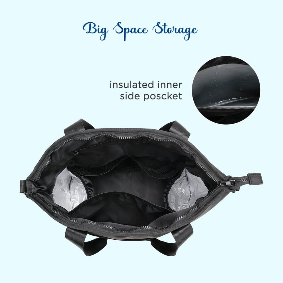 Little Story Black Onyx Diaper Bag with Stroller Straps