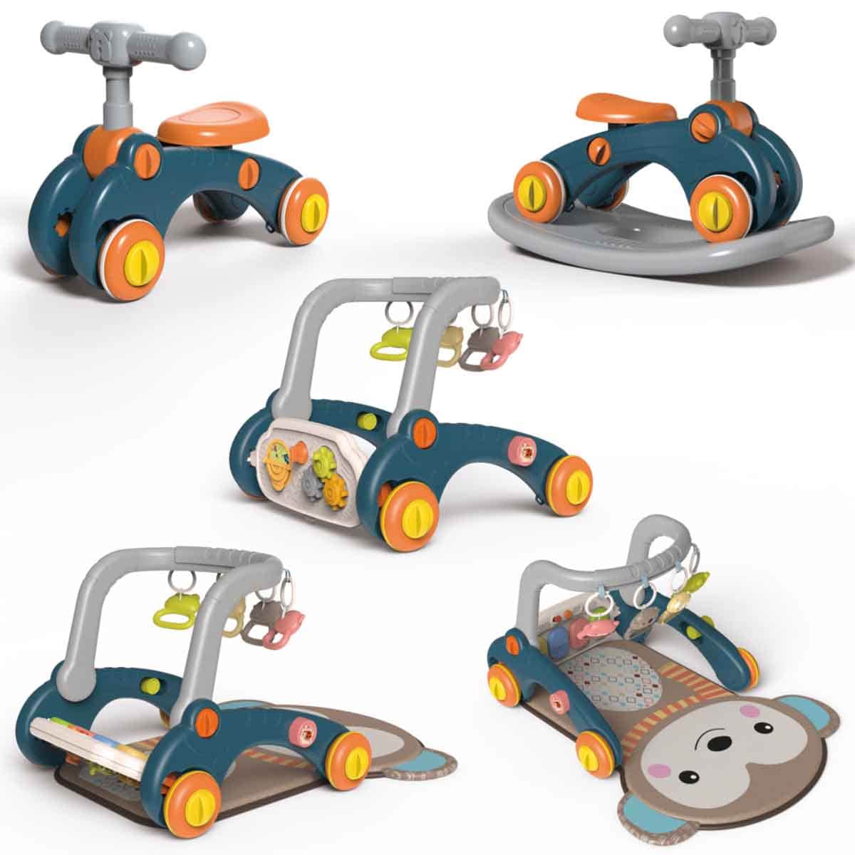 Little Story Blue 6-in-1 Baby Activity Center Walker Toddler, 0-2 Years
