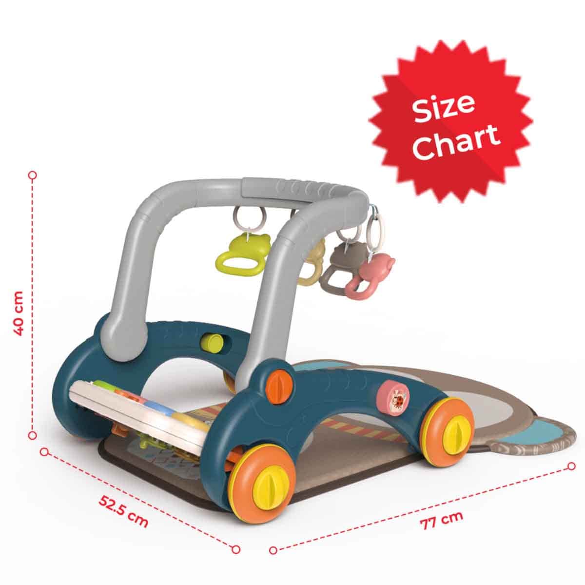 Little Story Blue 6-in-1 Baby Activity Center Walker Toddler, 0-2 Years