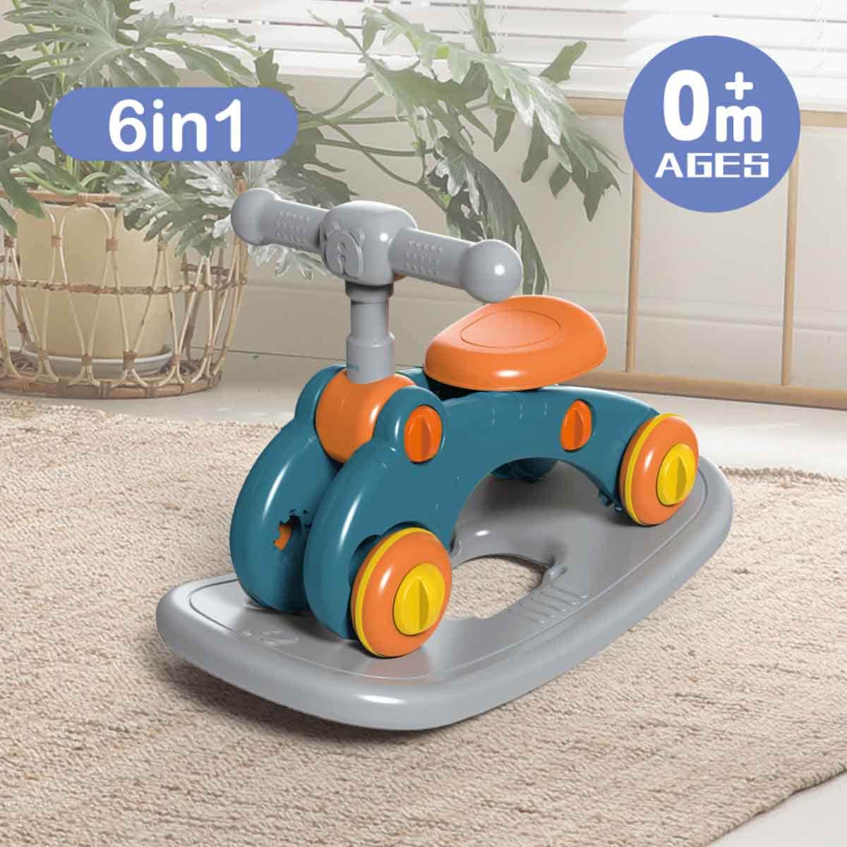 Little Story Blue 6-in-1 Baby Activity Center Walker Toddler, 0-2 Years