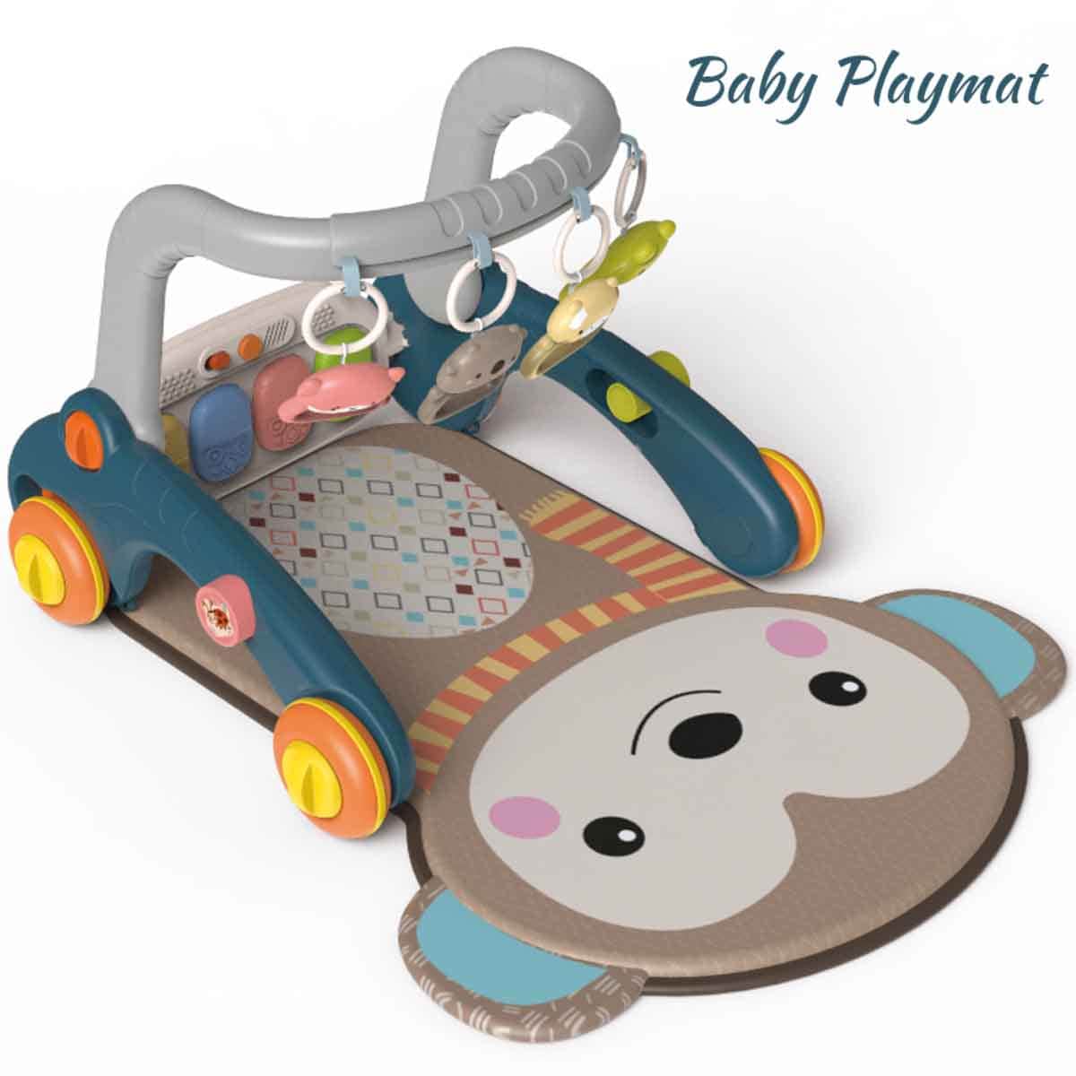 Little Story Blue 6-in-1 Baby Activity Center Walker Toddler, 0-2 Years
