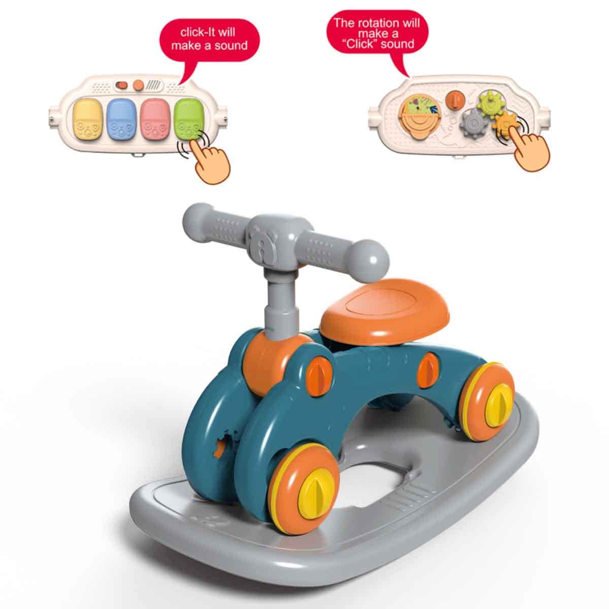 Little Story Blue 6-in-1 Baby Activity Center Walker Toddler, 0-2 Years