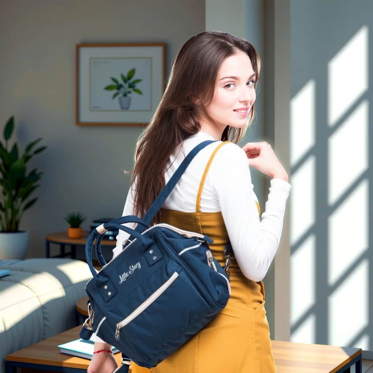 Little Story Blue Beige Ace Diaper Bag Toddler