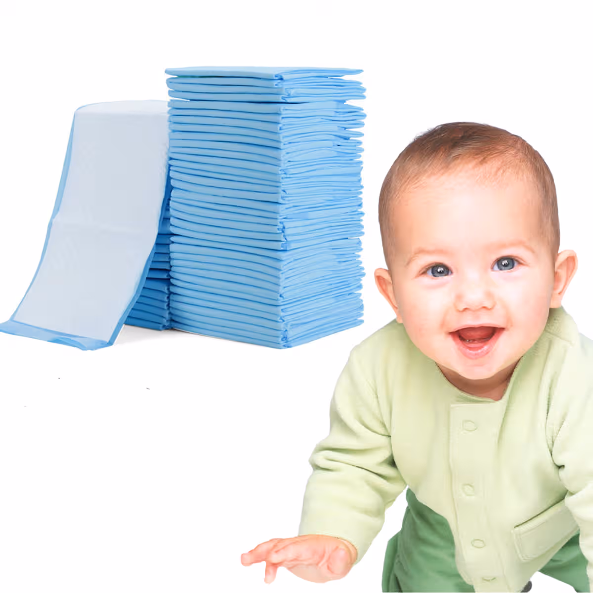 Little Story Blue Disposable Changing Mats Toddler, 0-2 Years, Pack of 50