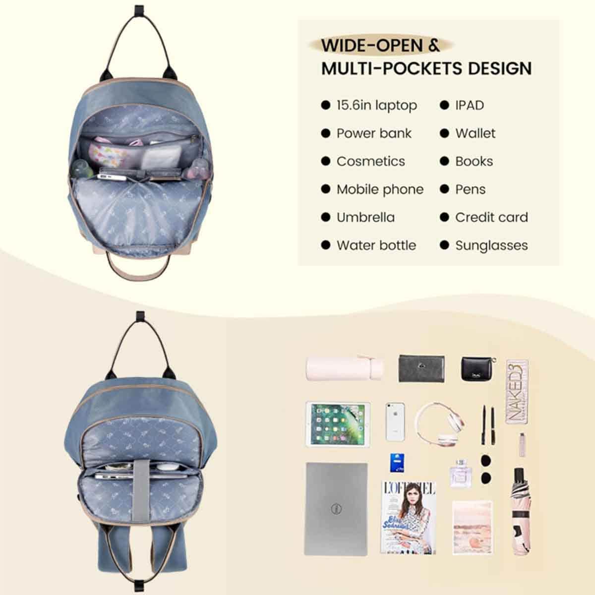 Little Story Blue Kenzie Mom Dad Travel Diaper Backpack