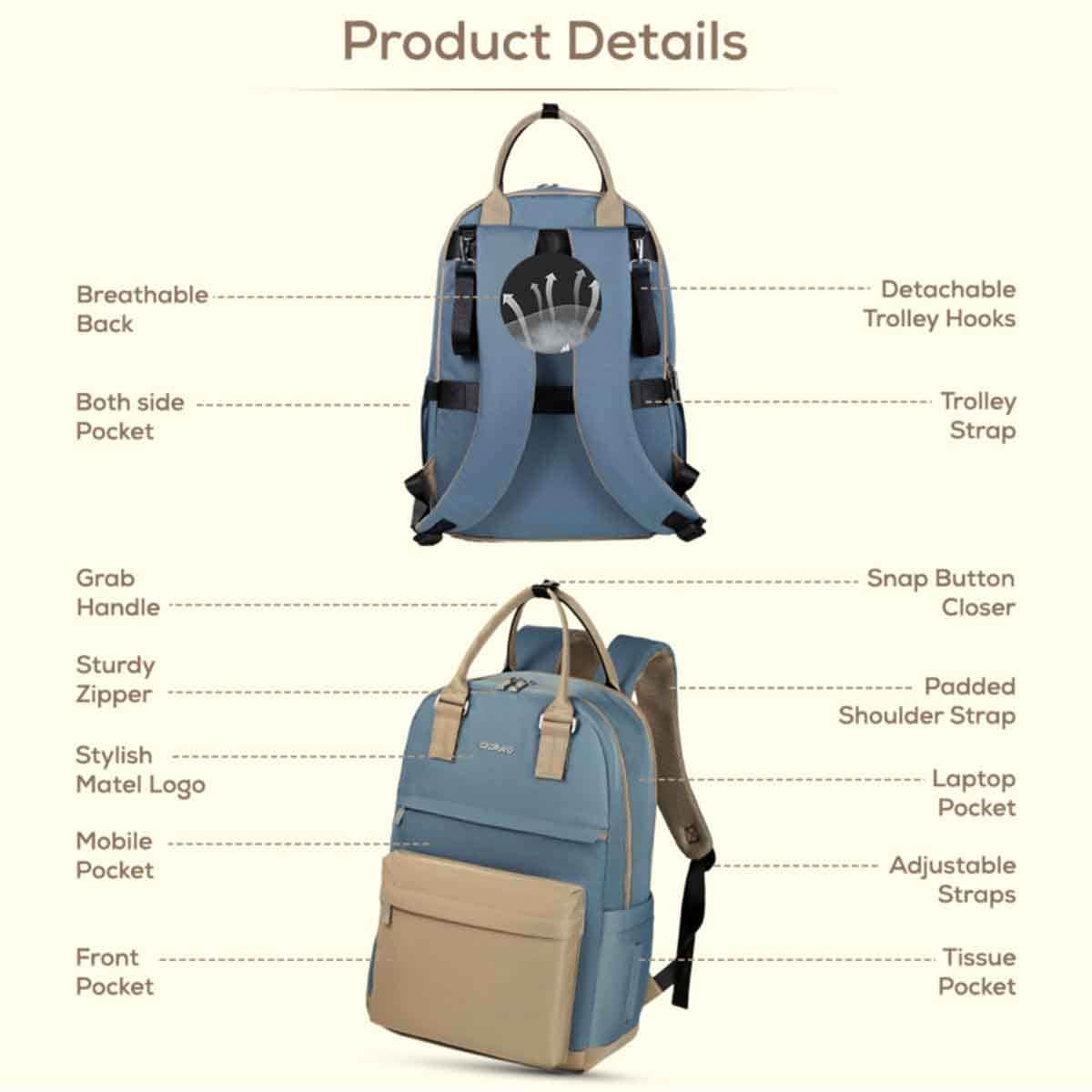 Little Story Blue Kenzie Mom Dad Travel Diaper Backpack