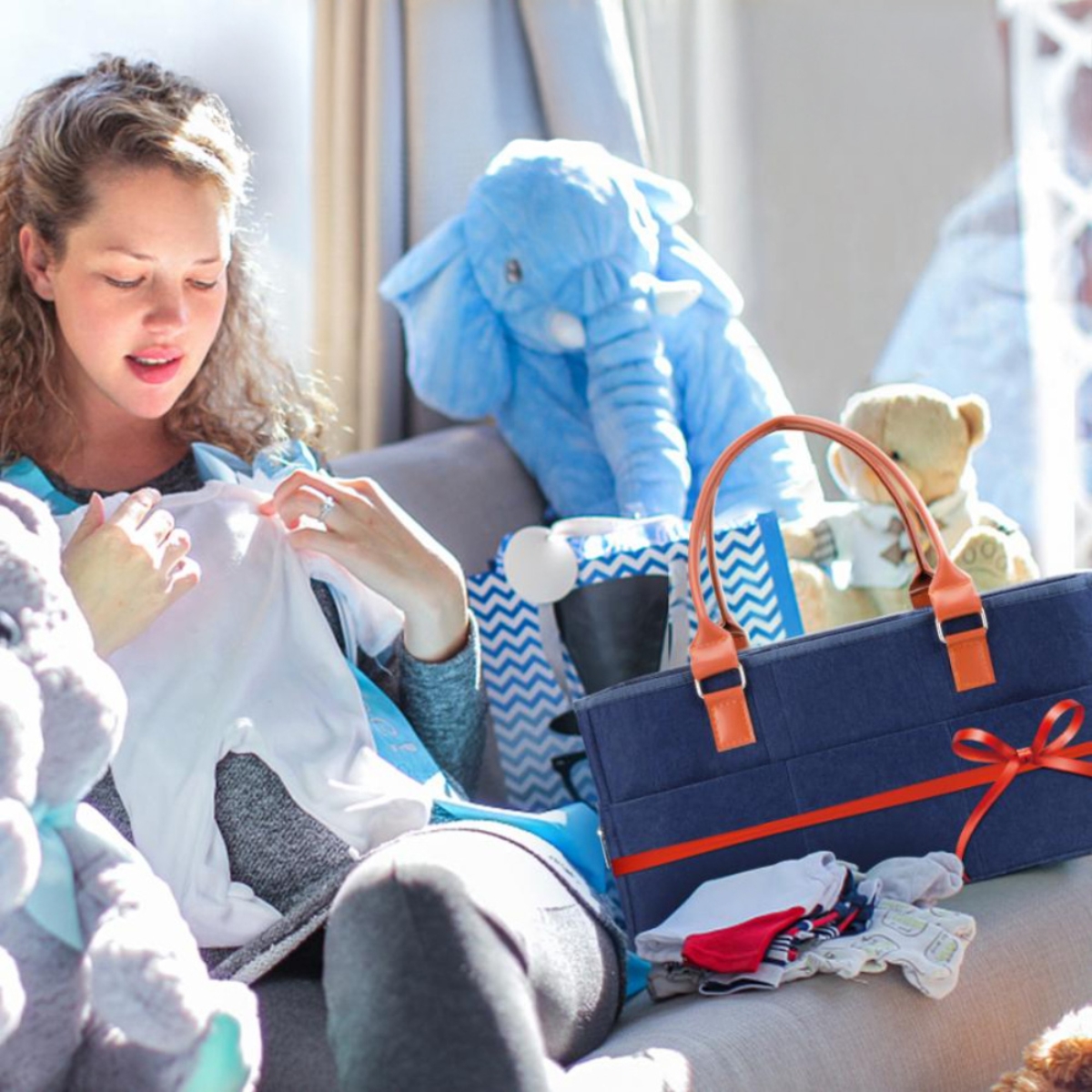 Little Story Blue Premium Diaper Caddy Toddler