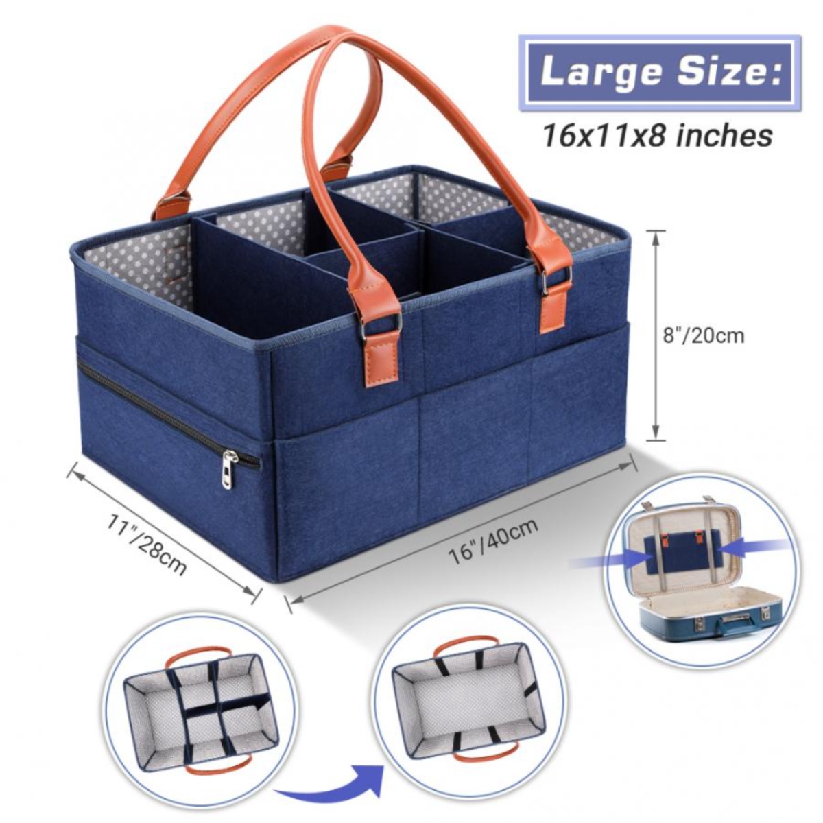 Little Story Blue Premium Diaper Caddy Toddler