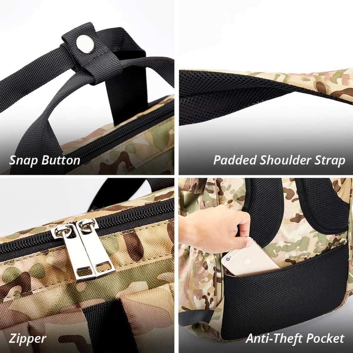 Little Story Camouflage Elite Diaper Bag with Stroller Hooks & Changing Mat