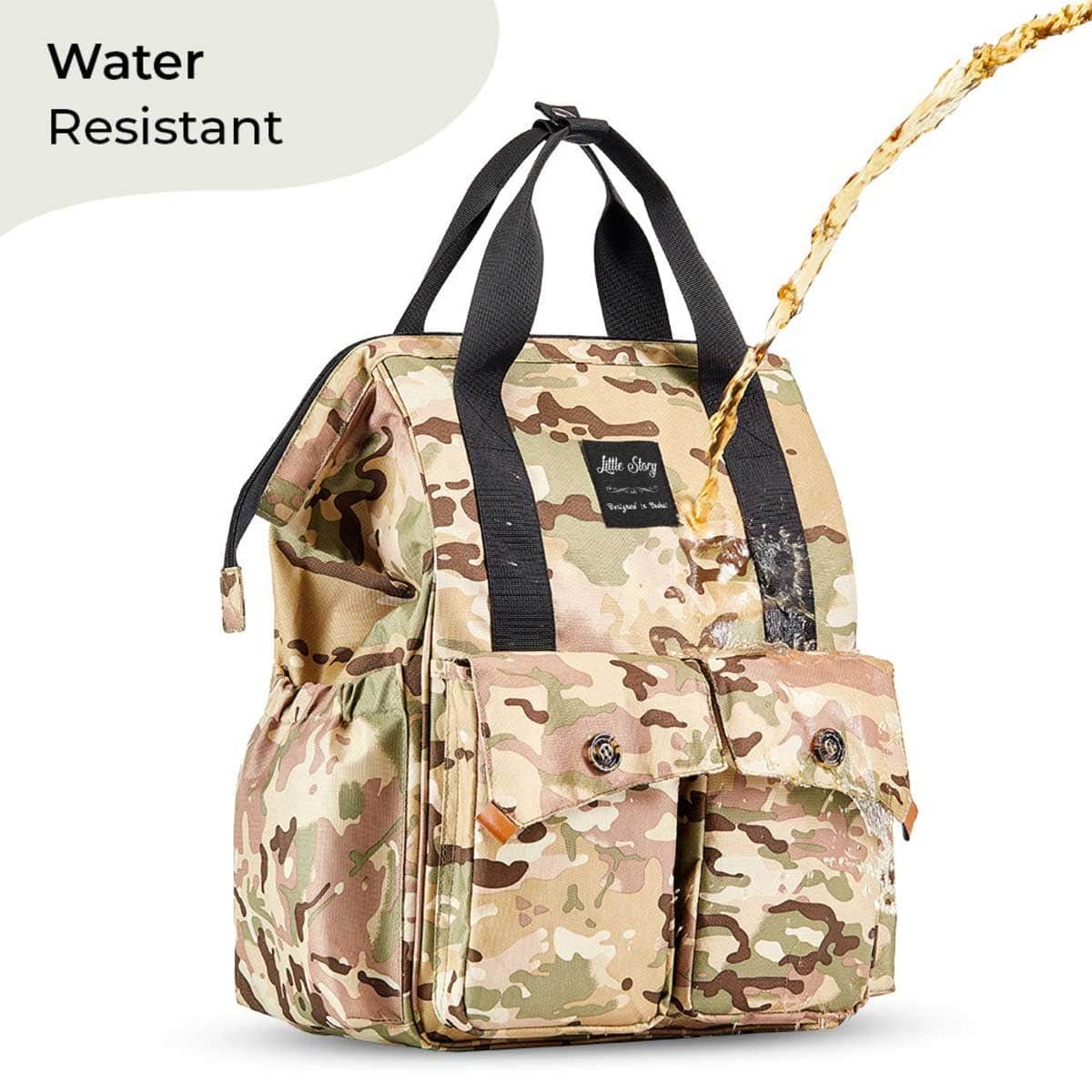Little Story Camouflage Elite Diaper Bag with Stroller Hooks & Changing Mat
