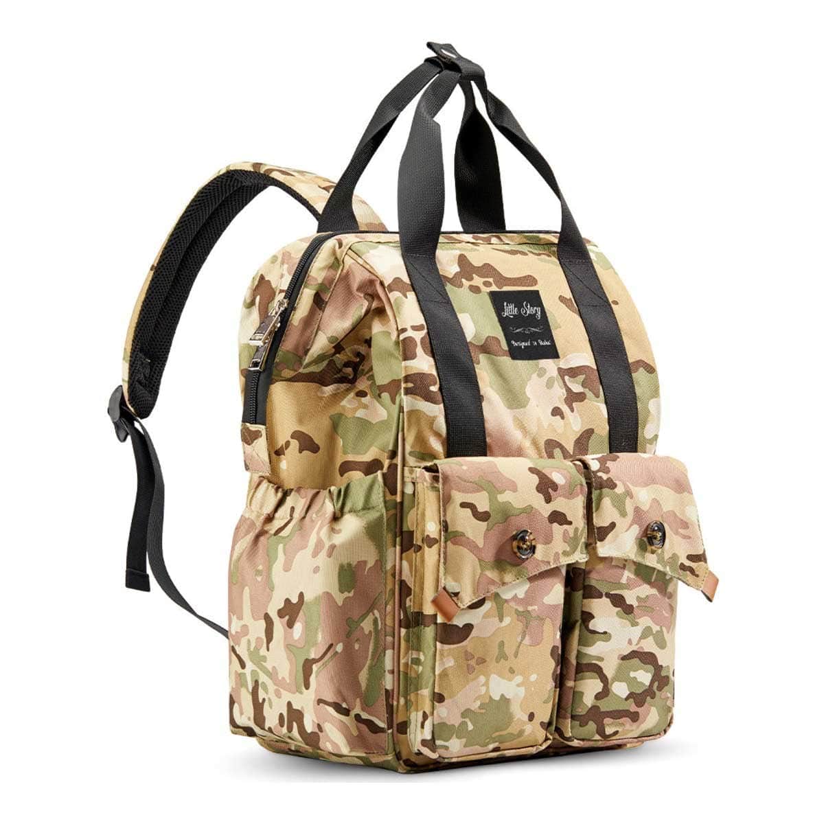 Little Story Camouflage Elite Diaper Bag with Stroller Hooks & Changing Mat