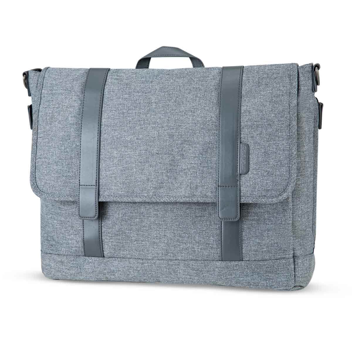 Little Story Grey Dad's Diaper Bag with Changing Mat & Stroller Straps