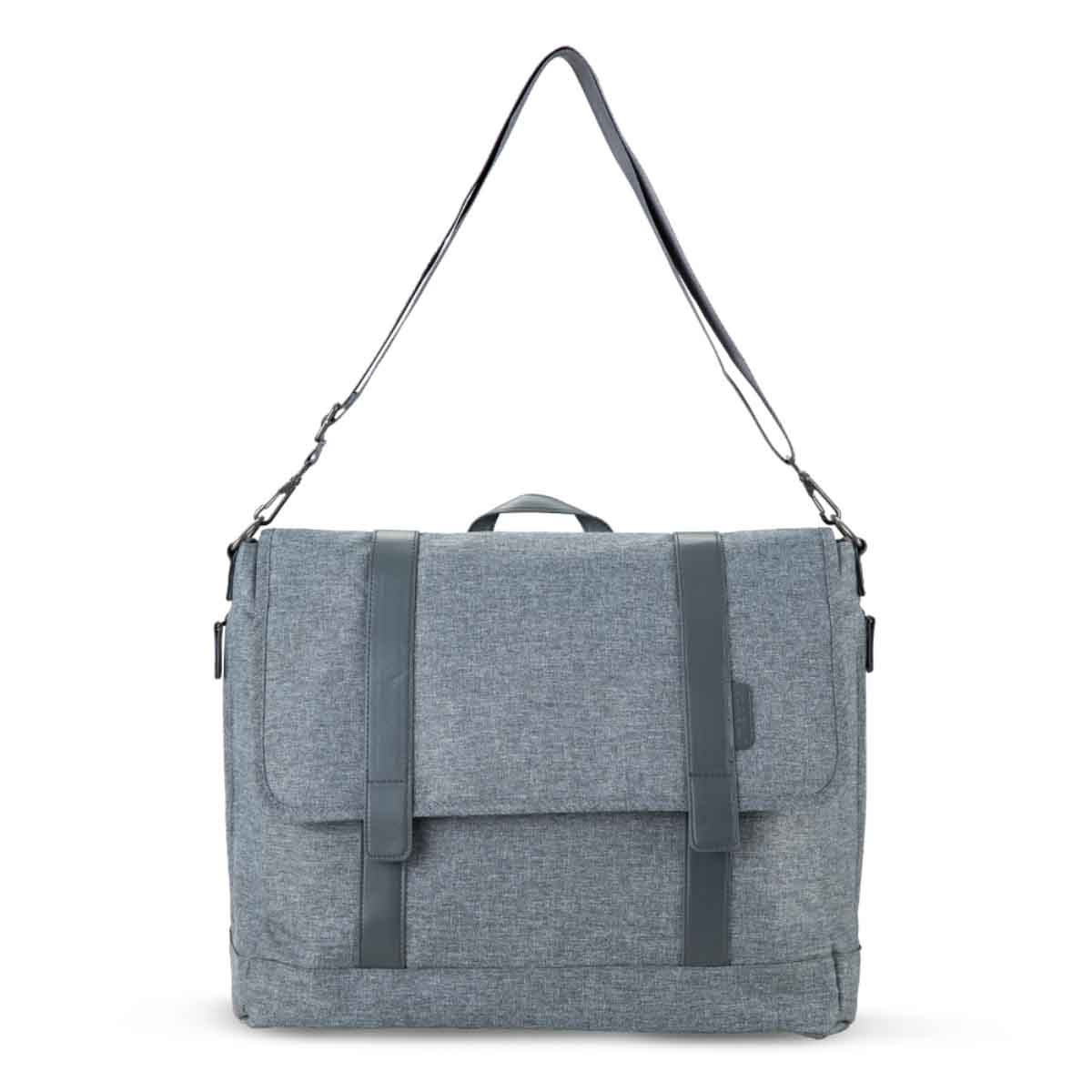 ليتل ستوري حقيبة حفاضات للأب باللون الرمادي مع سجادة تغيير وأحزمة عربة