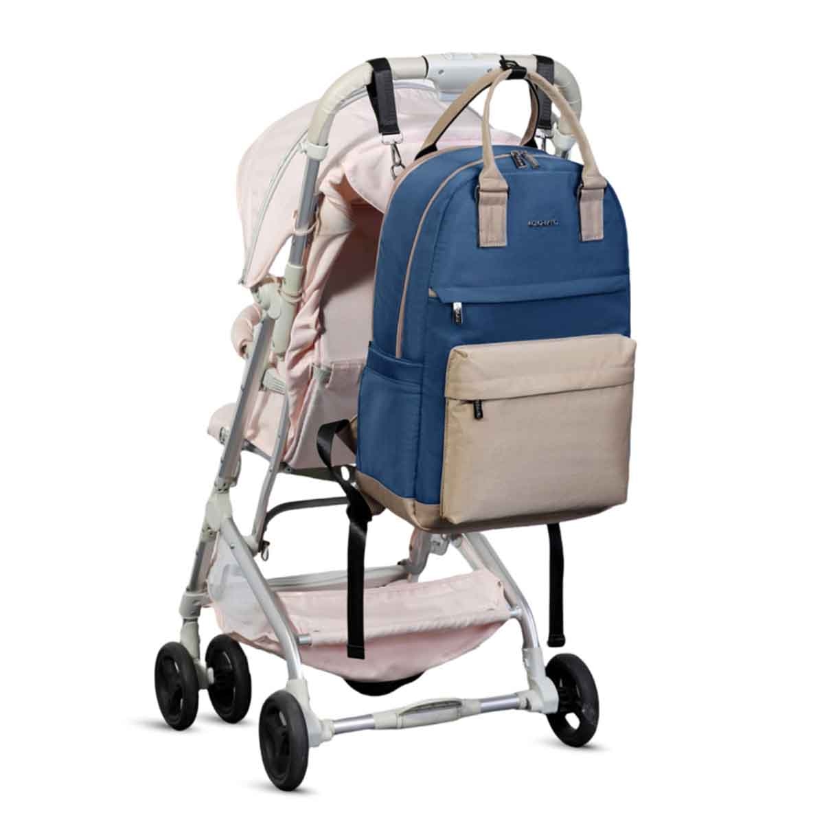 Little Story Dark Blue Kenzie Mom Dad Travel Diaper Backpack