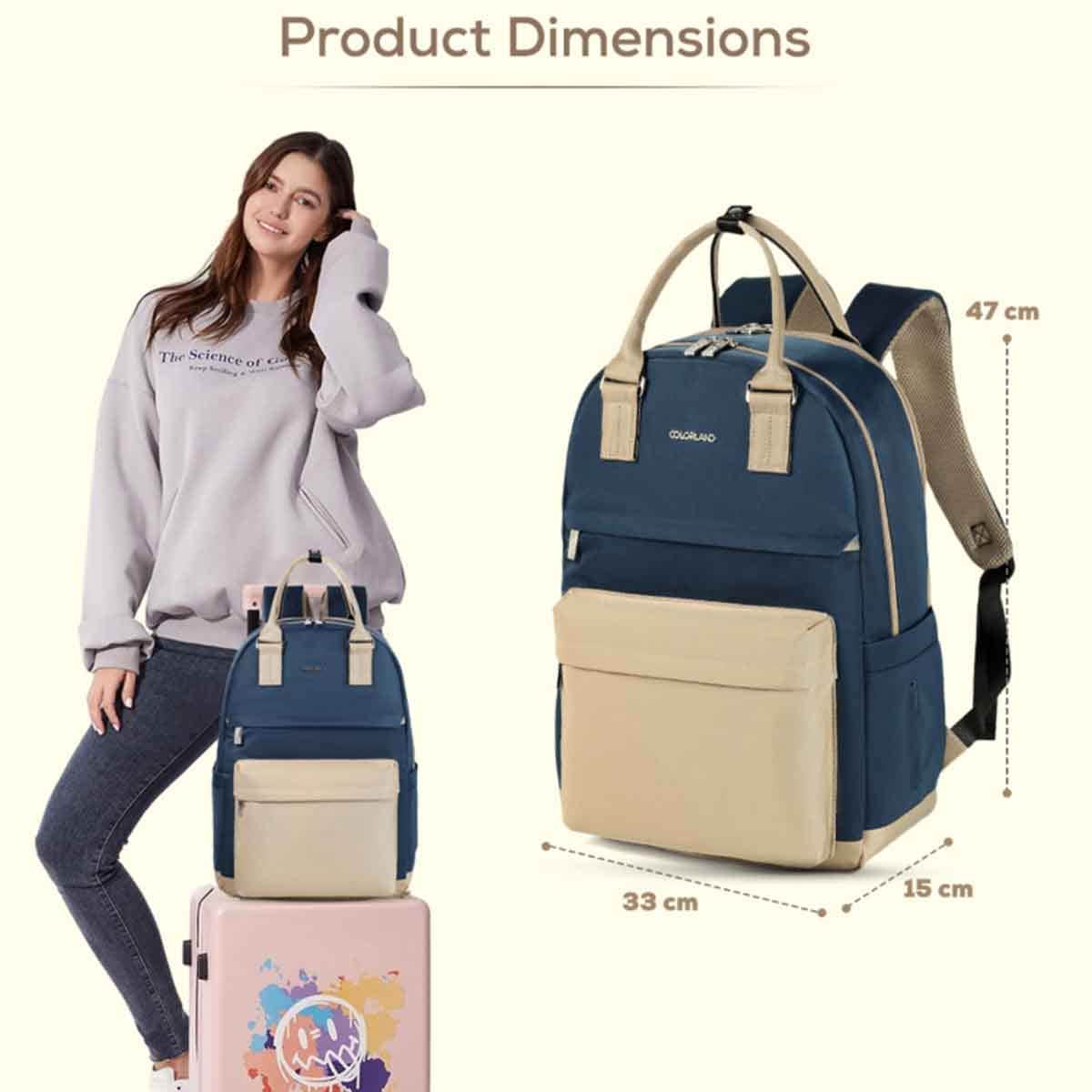 Little Story Dark Blue Kenzie Mom Dad Travel Diaper Backpack