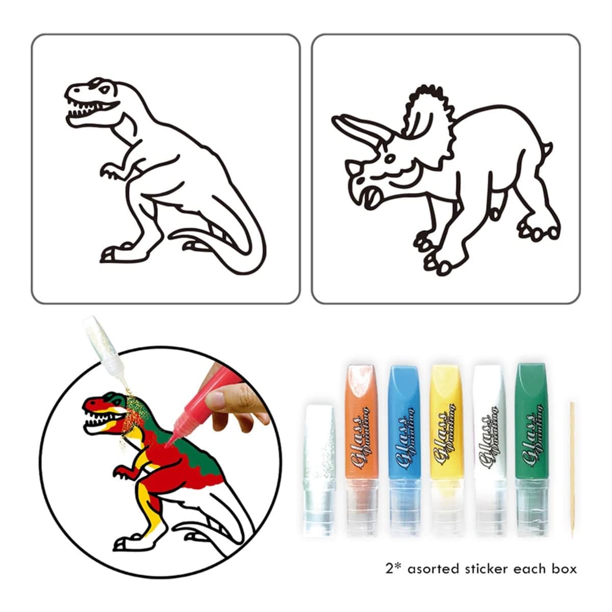 Little Story Dinosaur 3D DIY Painting Craft Set Unisex, 3-4 Years