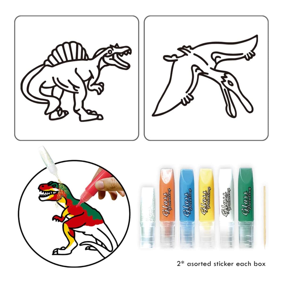 Little Story Dinosaur 3D DIY Painting Craft Set Unisex, 3-4 Years