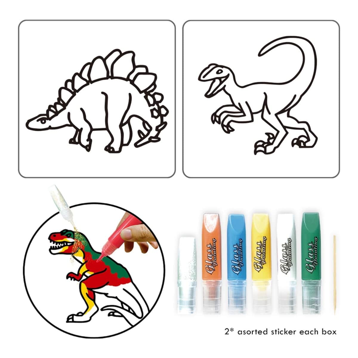 Little Story Dinosaur 3D DIY Painting Craft Set Unisex, 3-4 Years