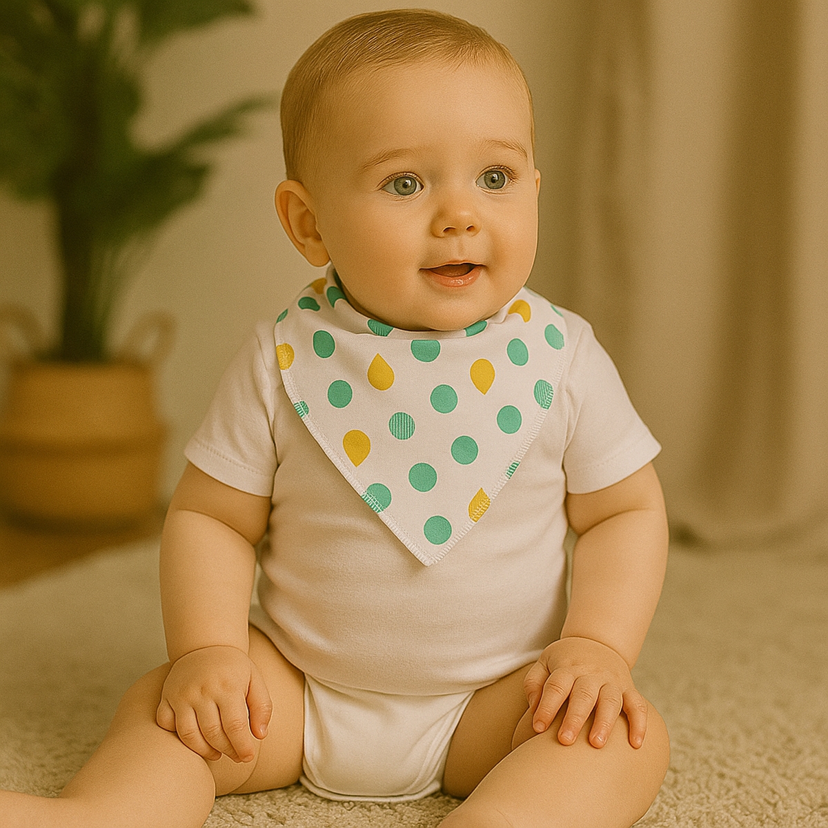 ليتل ستوري مريلات مثلثية بطبعة ديناصور للرضع، 0-2 سنة، مجموعة من 4