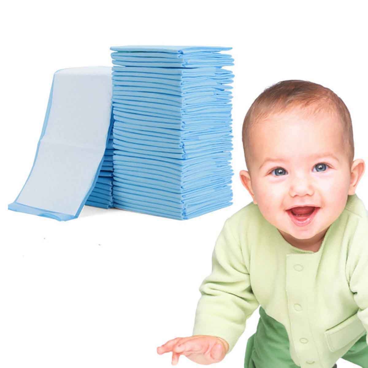 Little Story Blue Disposable Diaper Changing Mats, Pack of 20