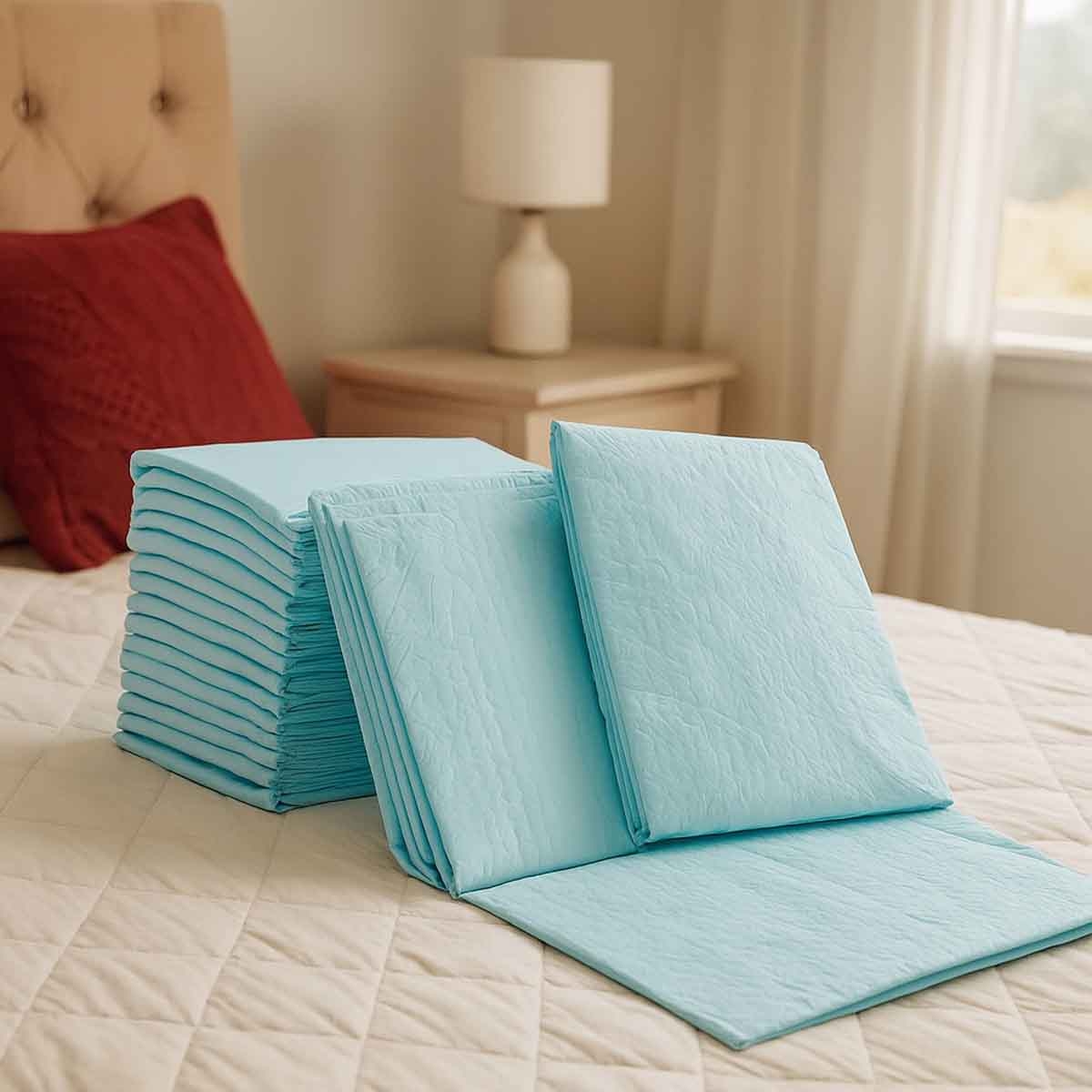 Little Story Blue Disposable Diaper Changing Mats, Pack of 20