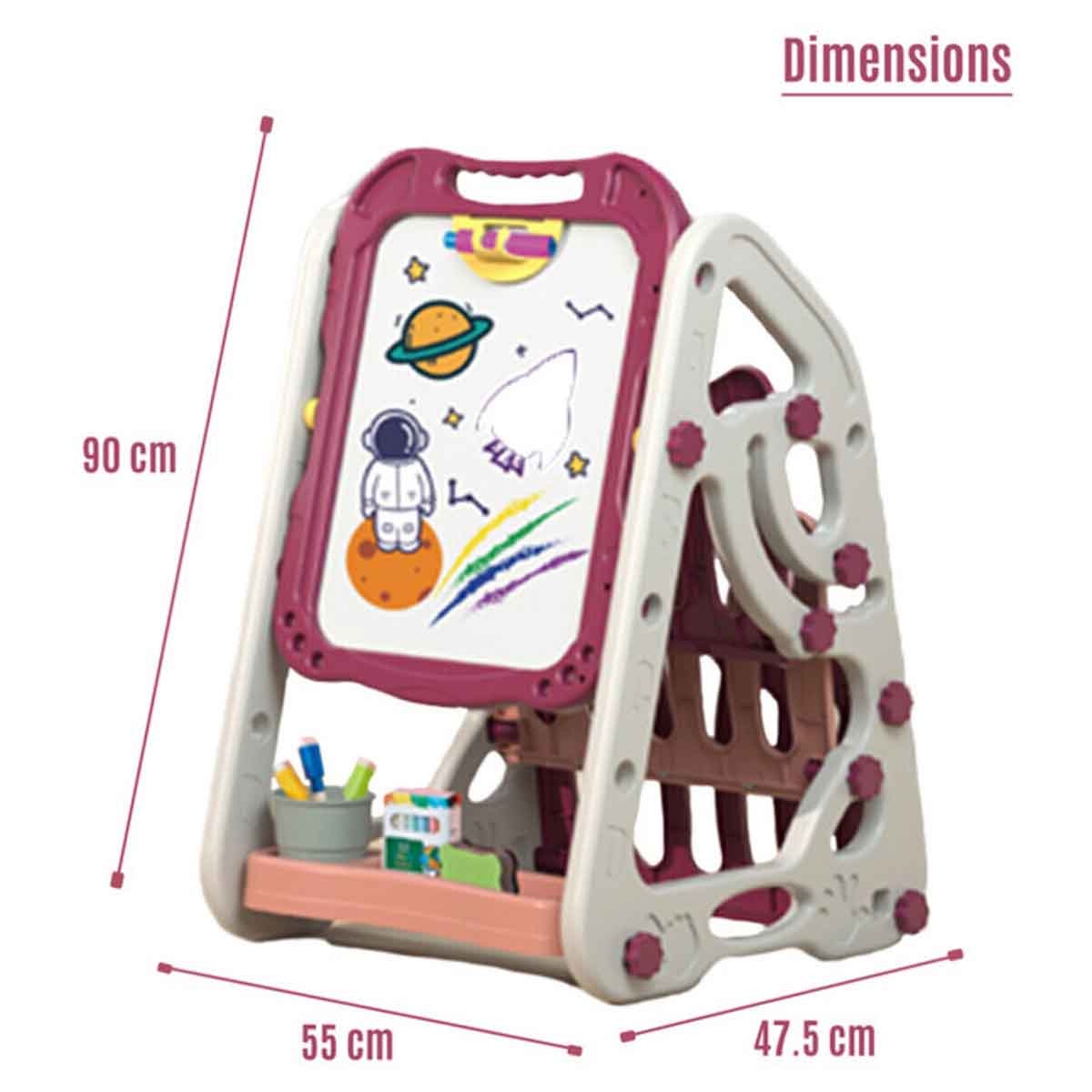 Little Story Double Sided Multifunctional Magnetic Drawing Board with Book Shelf