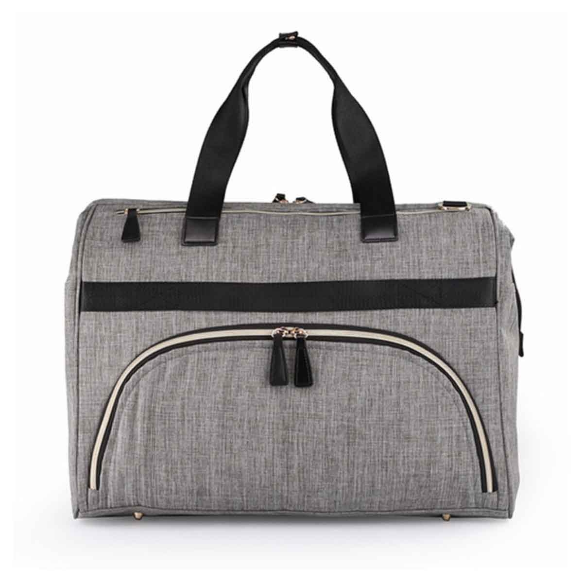 Little Story Grey Gabrielle Mom Dad XL Travel Diaper Bag with Diaper Changing Mat