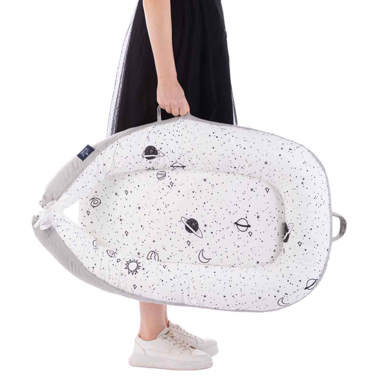 Little Story Galaxy Soft Breathable Fiberfill Newborn Lounger Bed Toddler, 0-2 Years