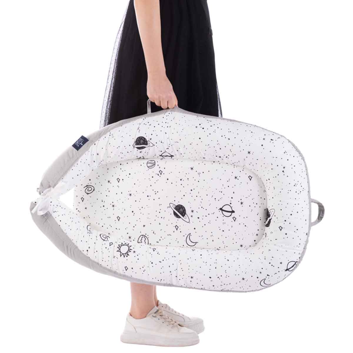 Little Story Galaxy Soft Breathable Fiberfill Newborn Lounger Bed Toddler, 0-2 Years