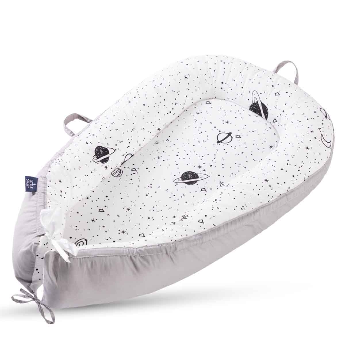 Little Story Galaxy Soft Breathable Fiberfill Newborn Lounger Bed Toddler, 0-2 Years