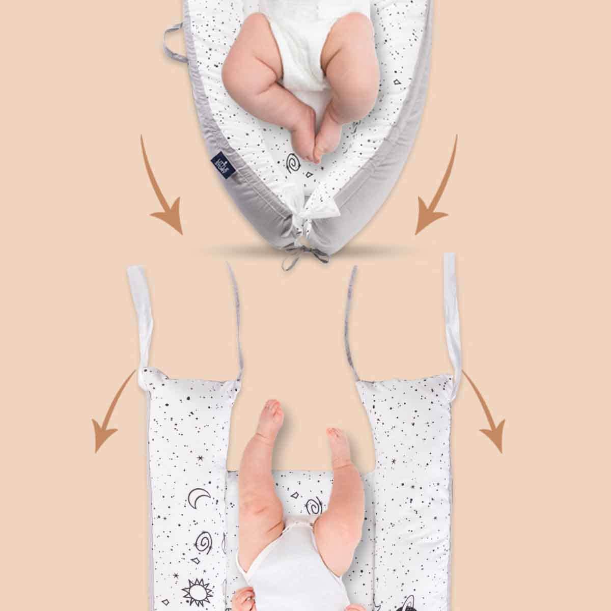 Little Story Galaxy Soft Breathable Fiberfill Newborn Lounger Bed Toddler, 0-2 Years