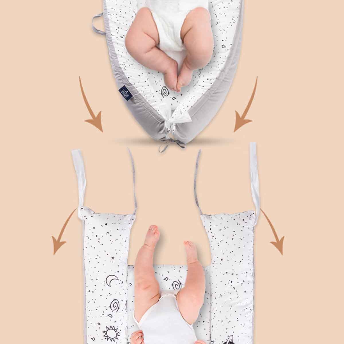 Little Story Galaxy Soft Breathable Fiberfill Newborn Lounger Bed Toddler, 0-2 Years