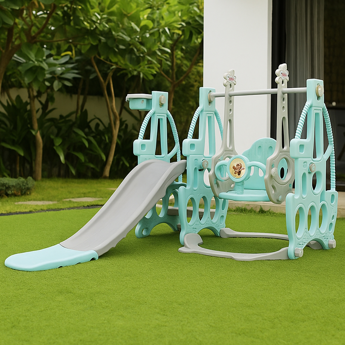 Little Story Green 3-in-1 Swing with Slide Unisex, 3-4 Years