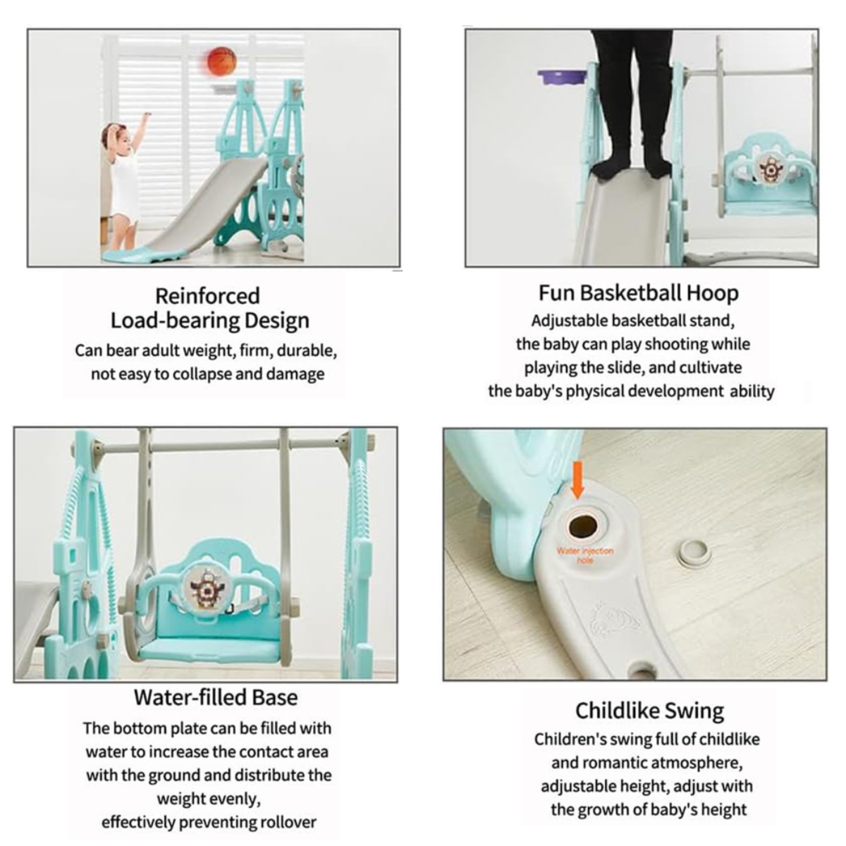 Little Story Green 3-in-1 Swing with Slide Unisex, 3-4 Years