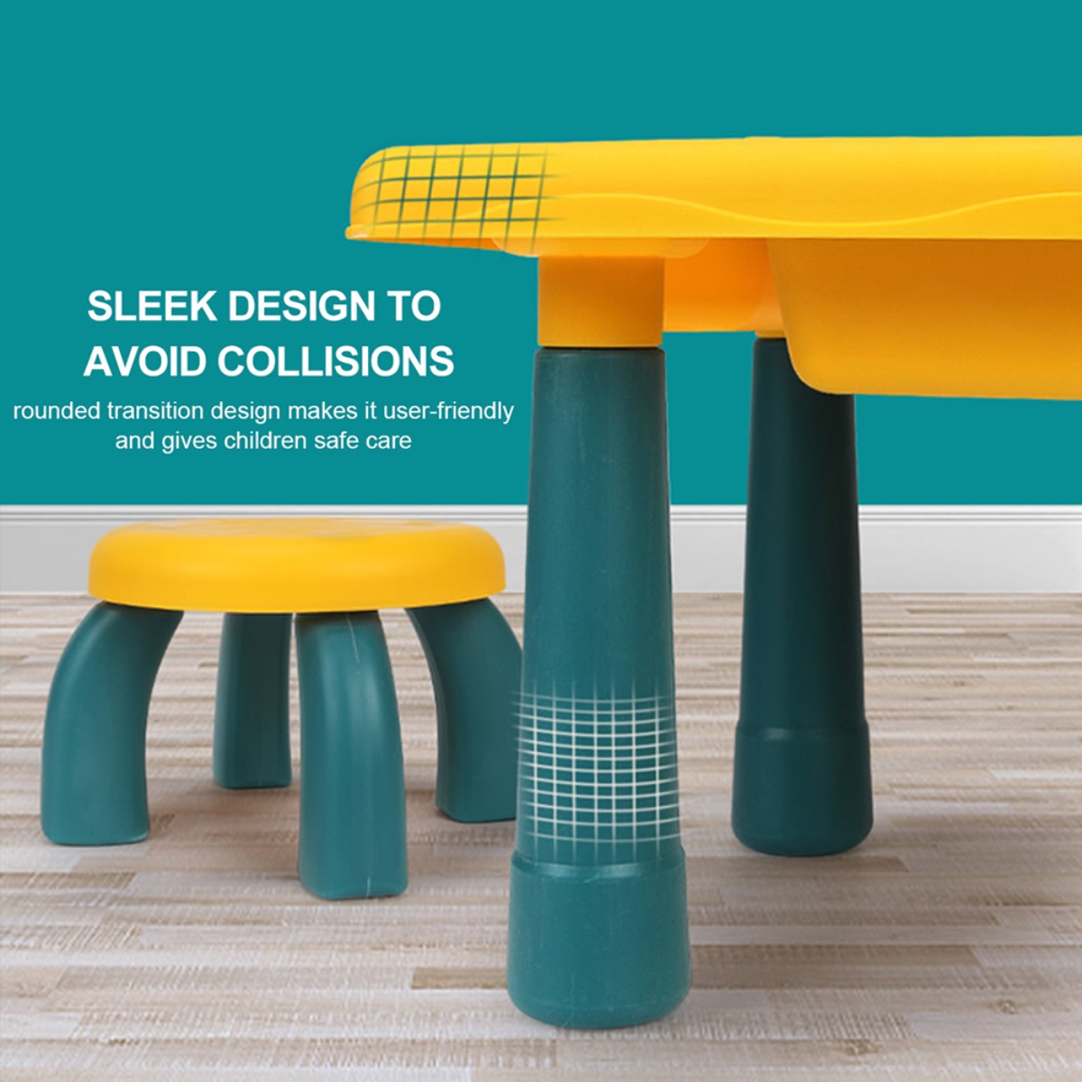 Little Story Green Blocks 4 in 1 Activity Table with Stool Unisex, 3-4 Years