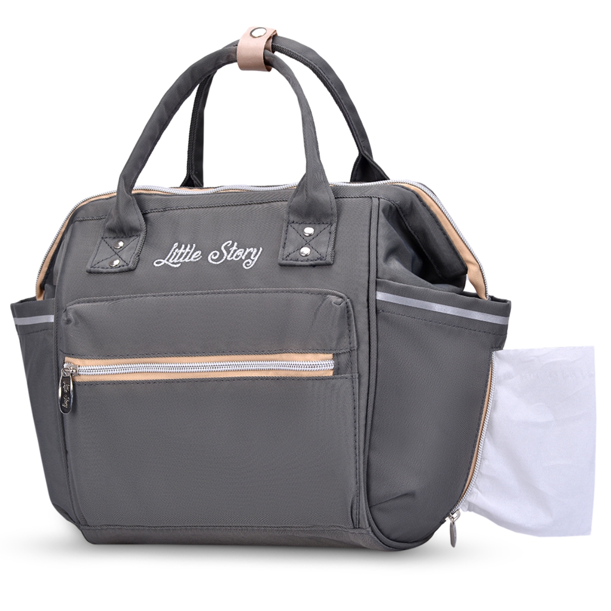 Little Story Grey Ace Diaper Bag Toddler