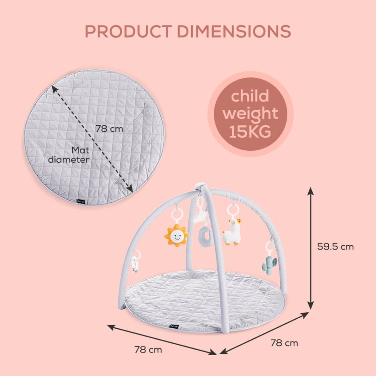 Little Story Grey Baby Play Mat