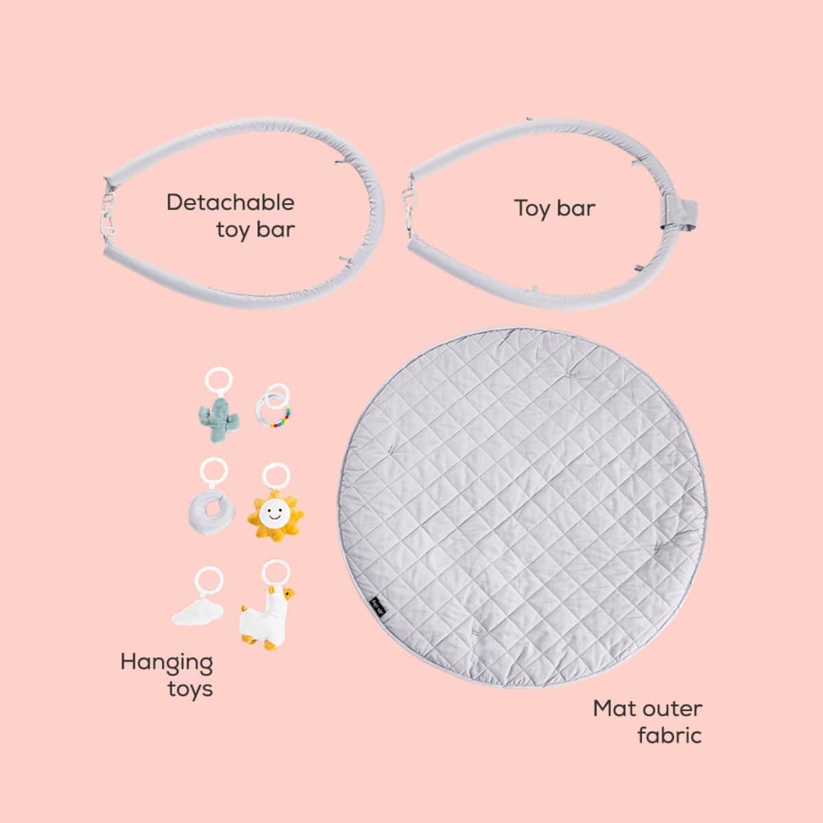 Little Story Grey Baby Play Mat